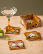 Feather Art wooden coasters