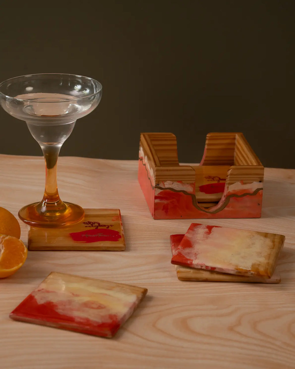 Fiery Art wooden Coasters