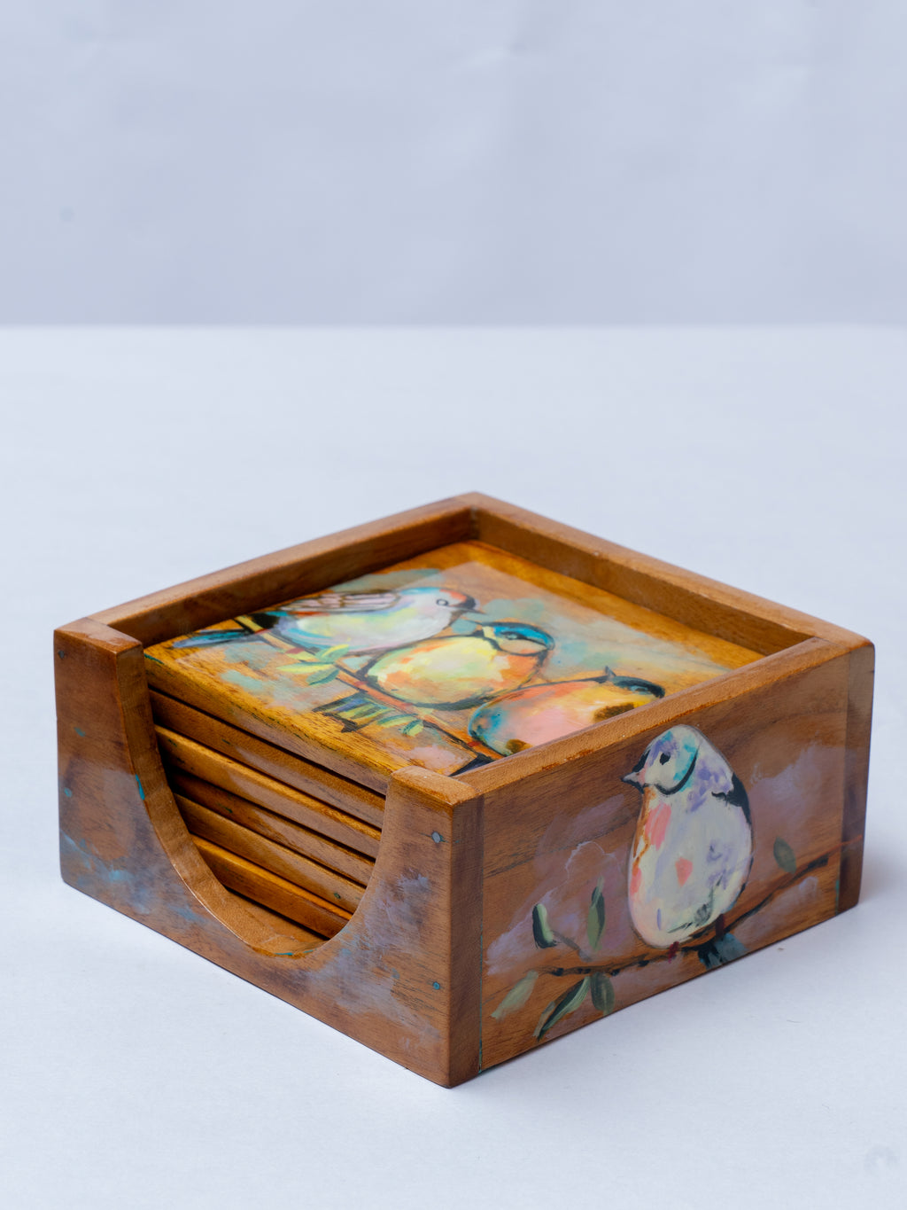 Feather Art wooden coasters