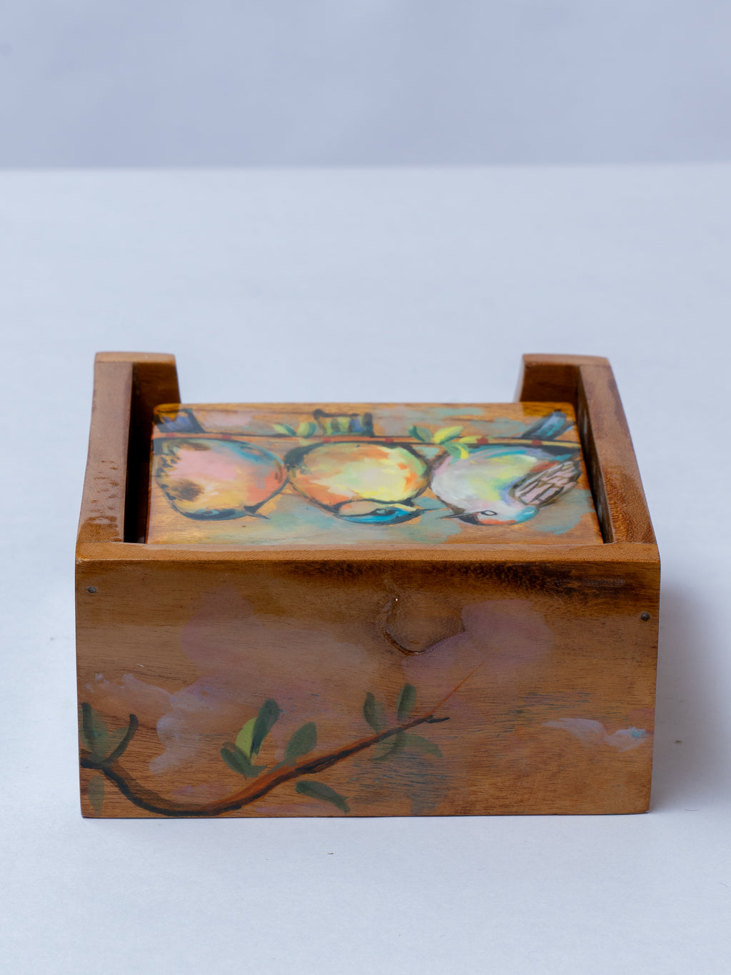 Feather Art wooden coasters