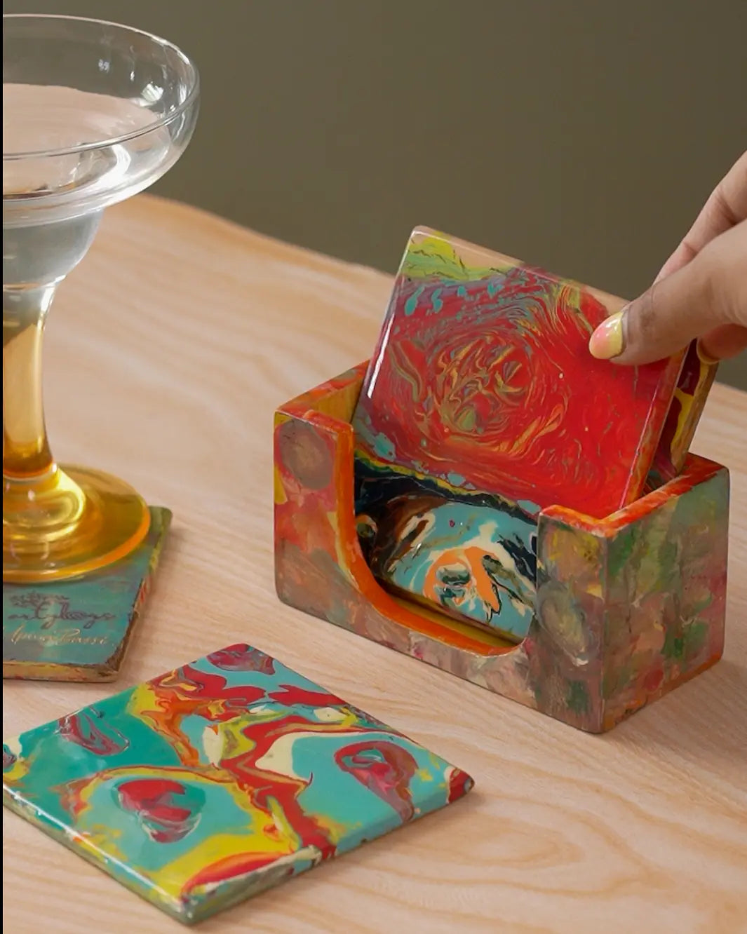 PourPalette Wooden Coasters