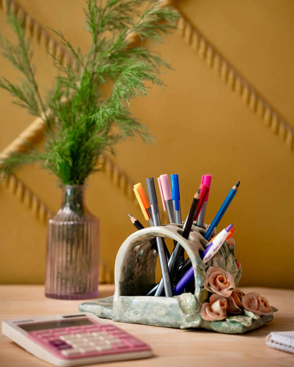 Rose Bloom Pen Holder